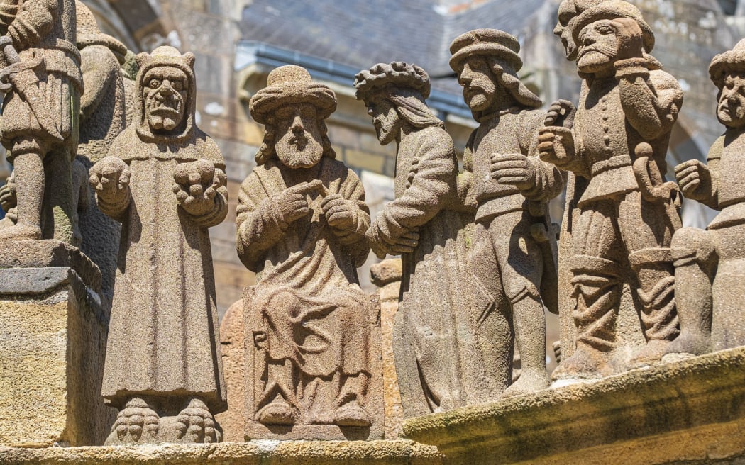 France, Finistere, Brest, Plougastel-Daoulas, Plougastel Calvary built between 1602 and 1604 to mark the end of the bubonic plague epidemic of 1598 (Photo by GUIZIOU Franck / hemis.fr / hemis.fr / Hemis via AFP)