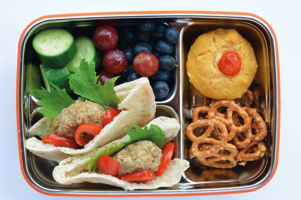 a lunch box filled with homemade snacks with no packaged processed food