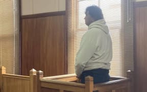 John Nohotima appeared in the Wairoa District Court for sentencing after pleading guilty to poaching 4600 crayfish. He spent much of his appearance standing with his back to the public gallery.