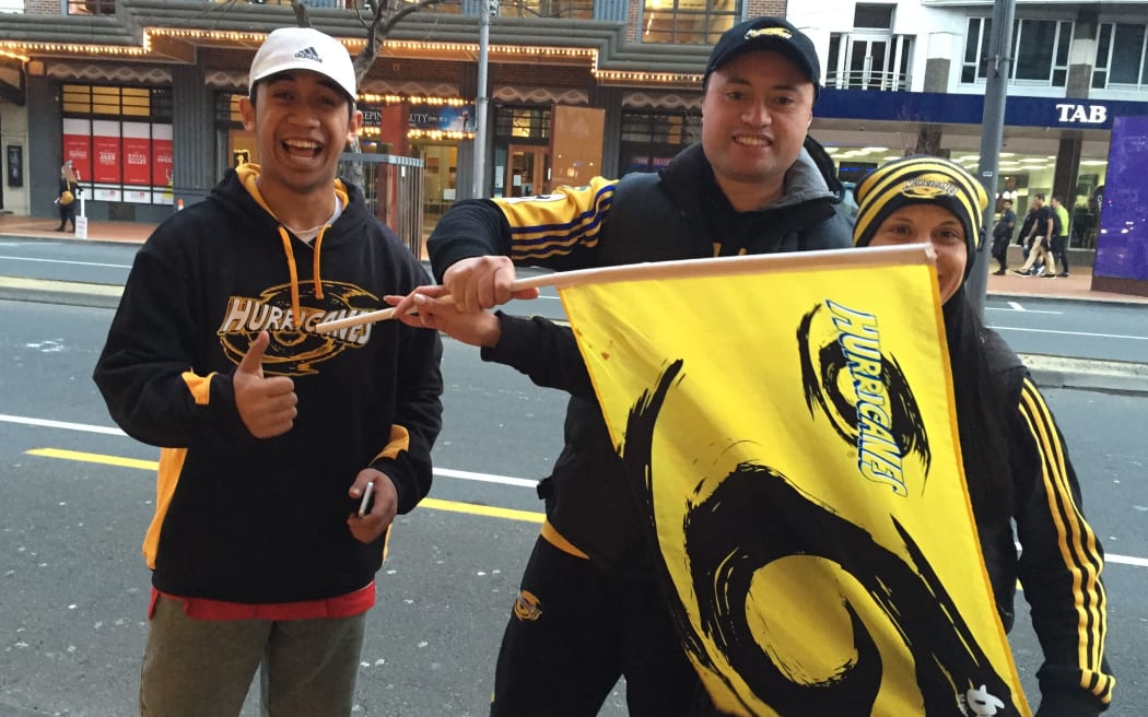 Fans making their way to the game in Wellington.