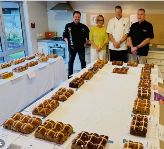 The jury of hot cross bun judges.