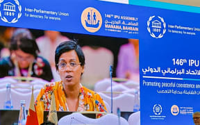 At the 2023 International Parliamentary Union Meeting in Bahrain