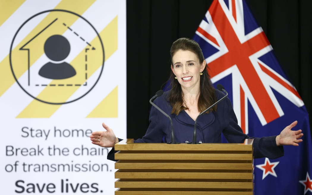 Prime Minister Jacinda Ardern speaks to media during a press conference at Parliament on April 05, 2020. New Zealand was placed in complete lockdown and a state of national emergency was declared on Thursday 26 March to stop the spread of COVID-19 across the country.
