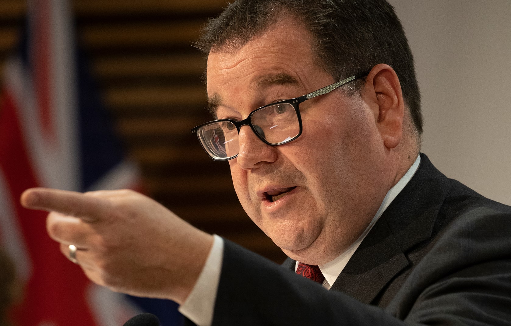 Minister of Finance Grant Robertson speaking at the briefing for a Covid-19 daily update on 17 April, 2020.