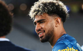 Hoskins Sotutu after the match.
Blues v Force, Sky Super Rugby Trans-Tasman. Eden Park, Auckland. New Zealand. Saturday 12 June 2021. Â©