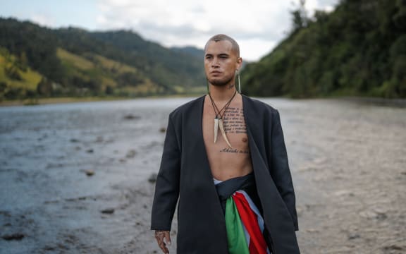 Stan Walker in a scene from his new music video 'Māori Ki Te Ao' (Māori to the world)
