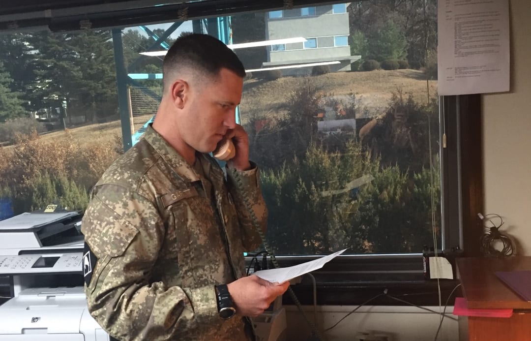 Flight Lieutenant Dan Garnett is in the Korean Demilitarised Zone for six months.