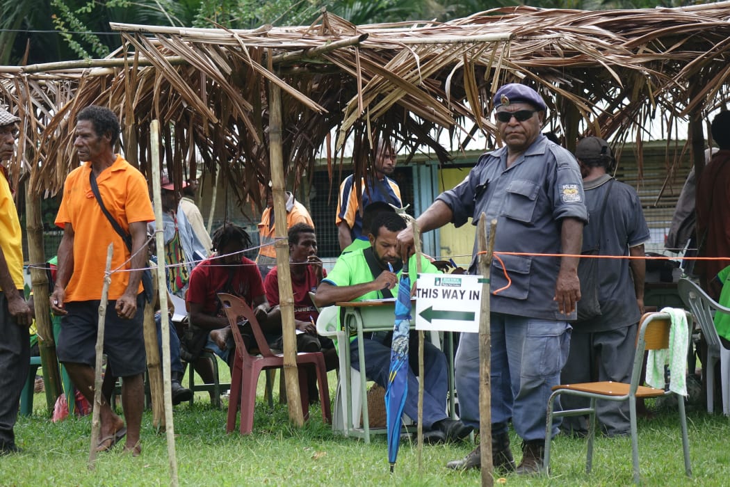 Polling in Morobe district during the 2017 national election in Papua New Guinea.