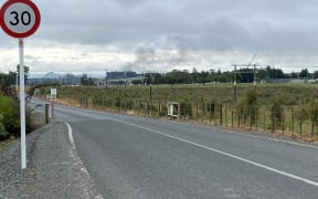 Smoke coming from Waikeria Prison, on the 6th day of a destructive protest.