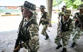 Members of Venezuela's Bolivarian National Militia during military training in La Guaira, Venezuela on 8 October, 2025.