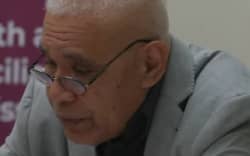 Josefa Nata appearing before the Fiji Truth and Reconciliation Commission in Suva.