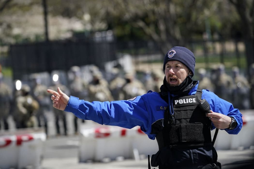 WASHINGTON, DC - APRIL 2: Law enforcement responds to a security incident near the U.S. Capitol on Constitution Avenue on April 2, 2021 in Washington, DC.