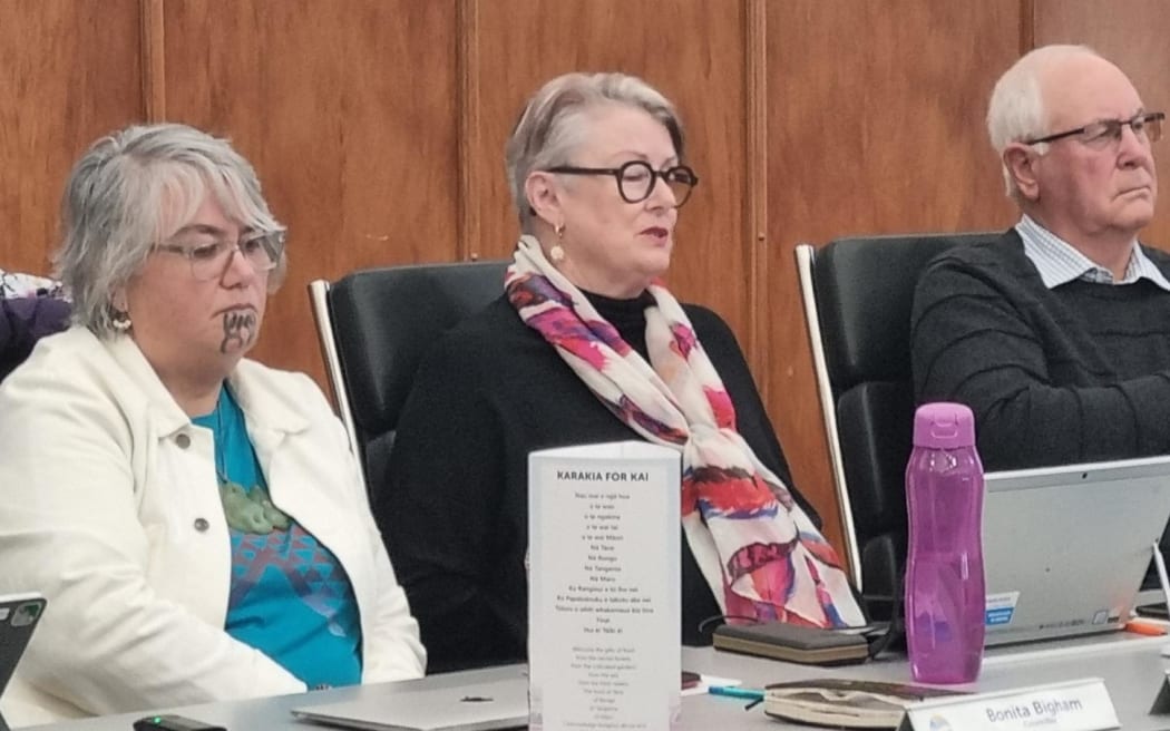 Taranaki regional councillors Bonita Bingham, Susan Hughes and Tom Cloke.