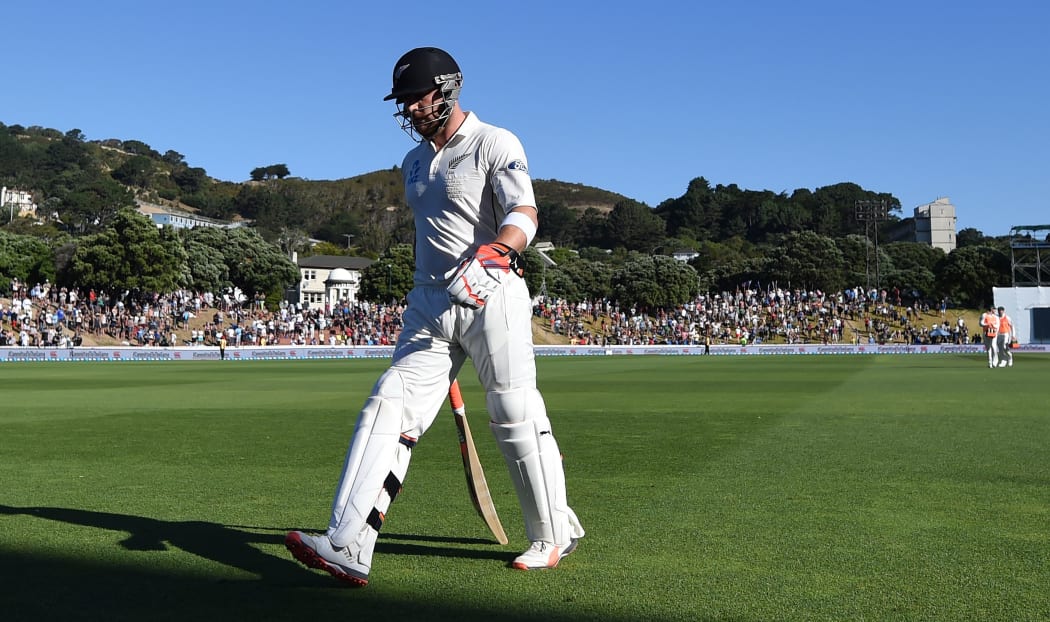 Brendon McCullum leaves the Basin Reserve after his final test innings in Wellington.