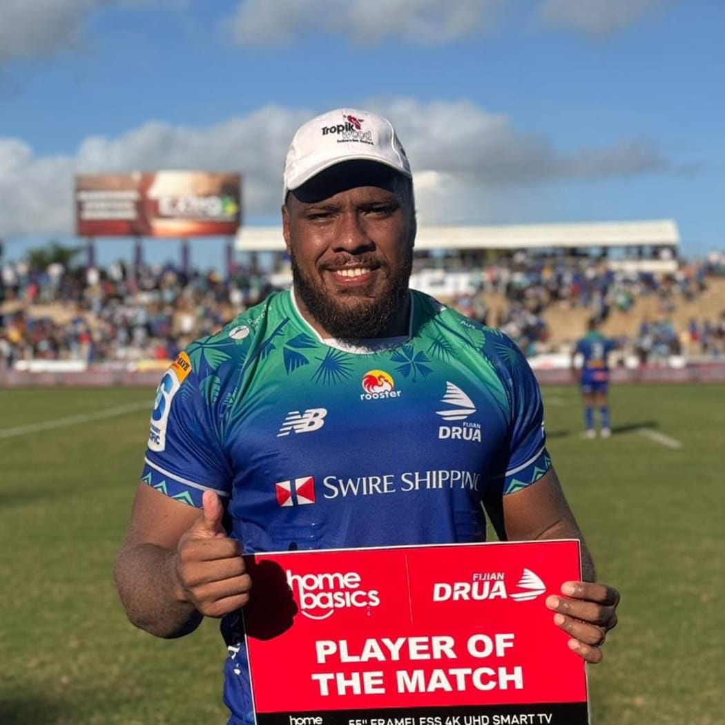 Man of the Match Tevita Ikanivere scored two tries against the Reds in Suva on Saturday. Photo: Fijian Drua