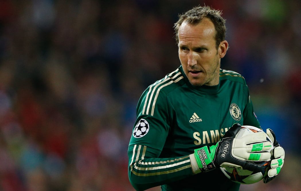 Australian goalkeeper Mark Schwarzer in action for Chelsea.