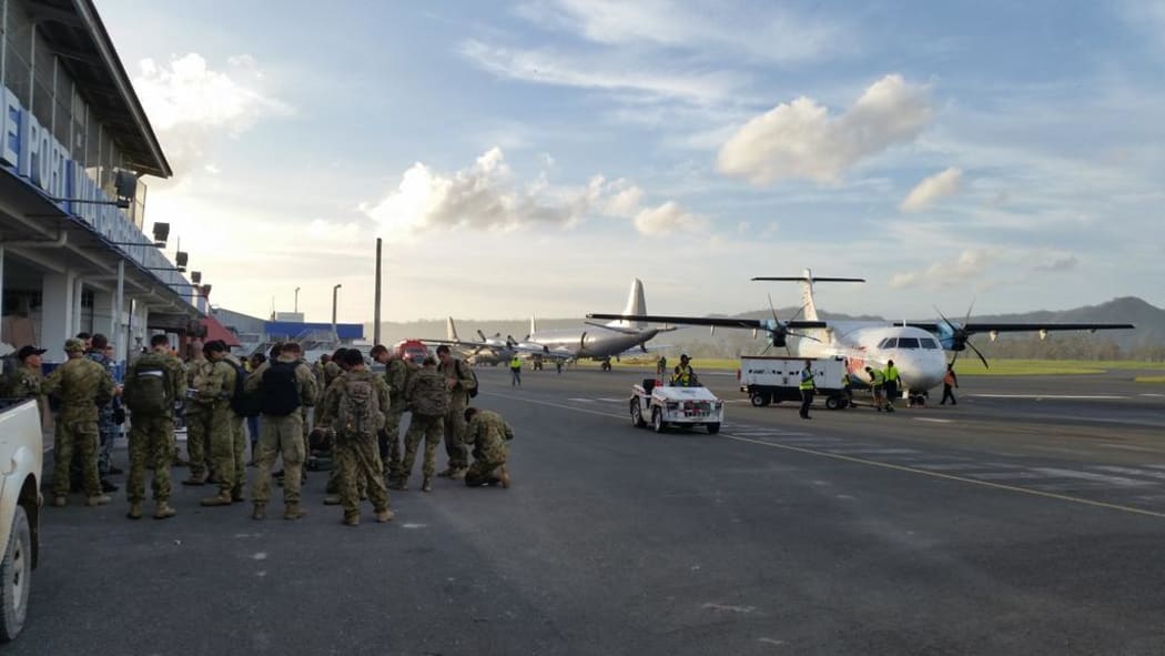 Aid arriving in Port Vila, Vanuatu.