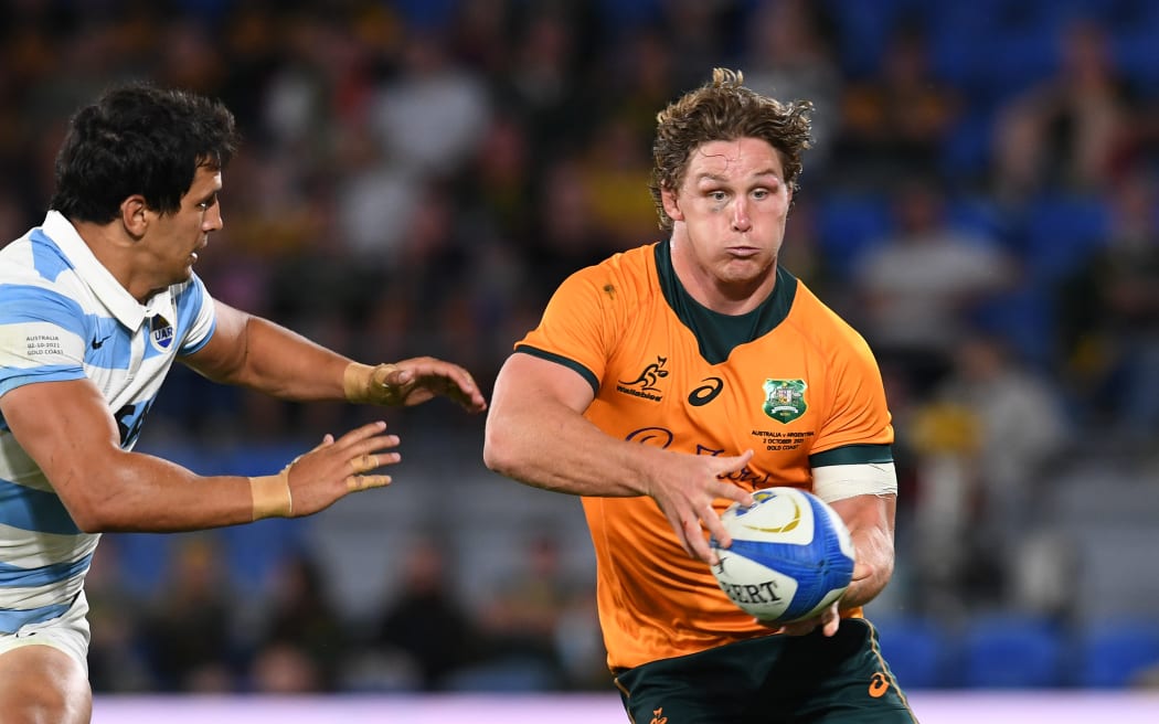 Australia captain Michael Hooper.
Australian Wallabies v Argentina Pumas. Rugby Championship test match. Rugby Union. Gold Coast, Australia. Saturday 2 October 2021. © Mandatory photo credit: Dan Peled / www.photosport.nz
