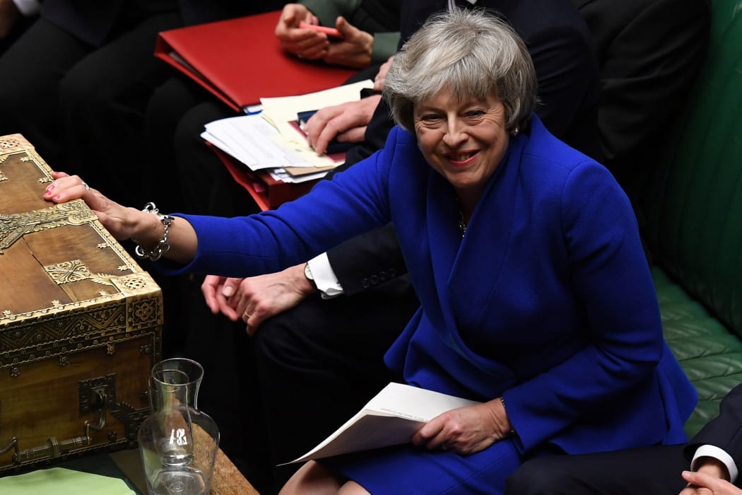 UK Prime Minister Theresa May during the debate on a no confidence motion in the House of Commons.