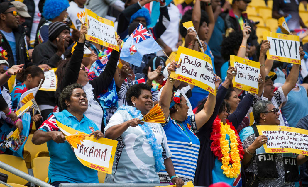 Fiji supporters celebrate in Wellington.