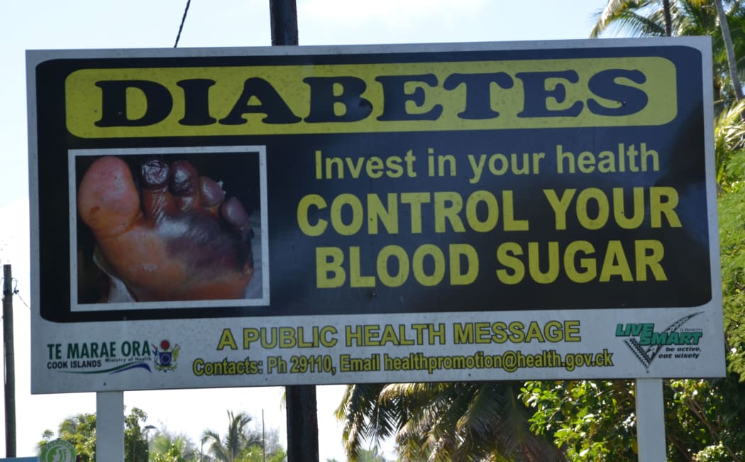 Public health sign in the Cook Islands