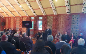 Māori Party president Che Wilson at the party campaign launch stressing the need to encourage Māori to vote in September.