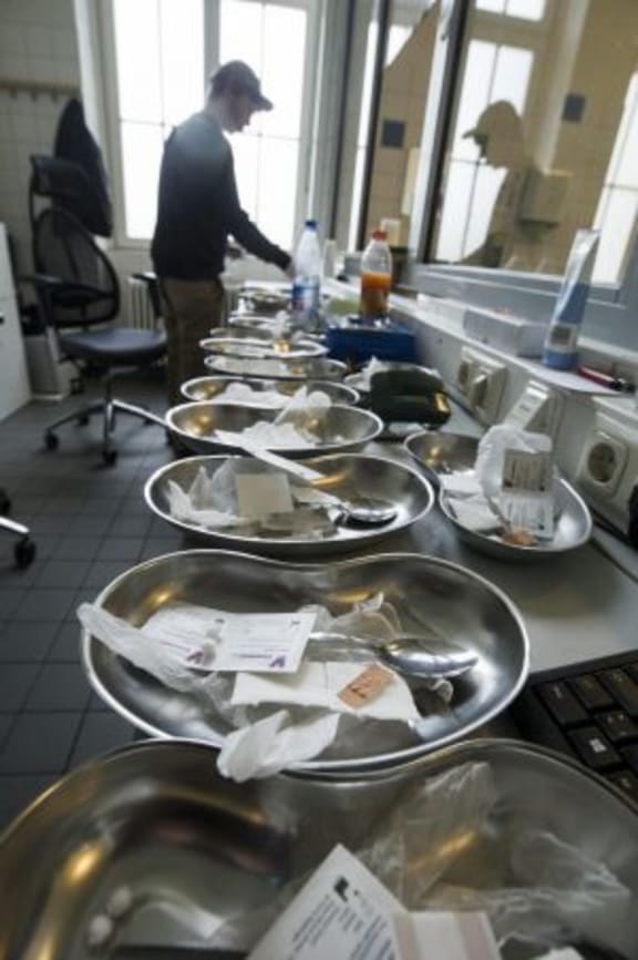 Staff at the Schielestrasse centre, the first legally sanctioned drug consumption centre in the world, preparing tools for drug consumption for clients.
