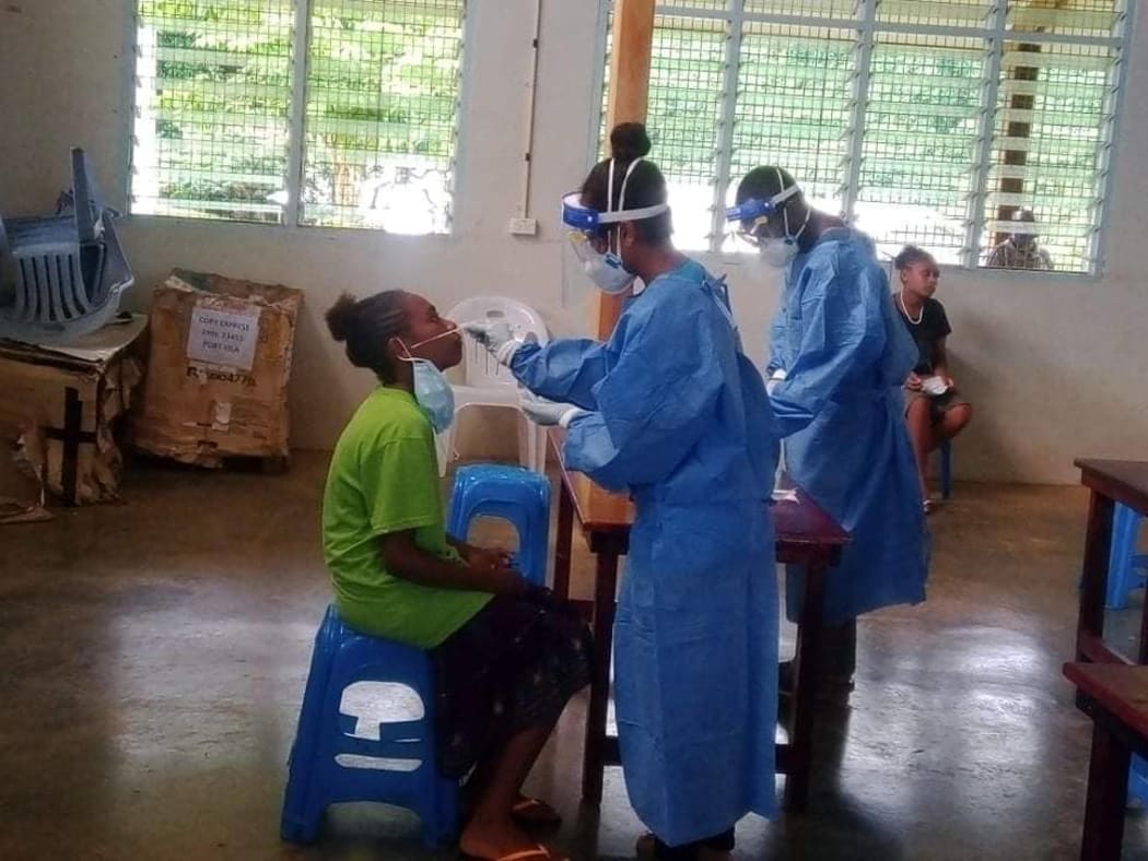 Students at Ranwadi Secondary School getting tested for Covid-19
