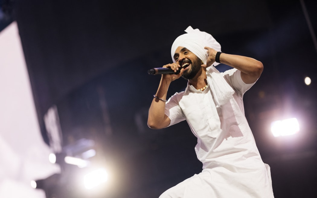 INDIO, CALIFORNIA - APRIL 22: Diljit Dosanjh performs at the Sahara tent during the 2023 Coachella Valley Music and Arts Festival on April 22, 2023 in Indio, California.   Matt Winkelmeyer/Getty Images for Coachella/AFP (Photo by Matt Winkelmeyer / GETTY IMAGES NORTH AMERICA / Getty Images via AFP)