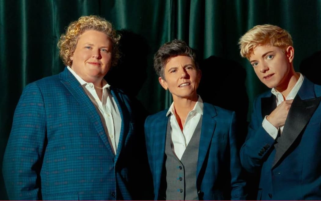 The hosts of the podcast Handsome