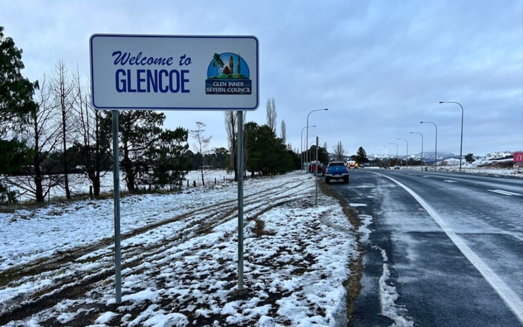 Snow and ice in Glencoe, located on the northern tablelands in NSW.