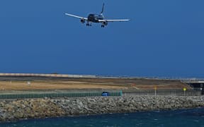A plane landing in Wellington.