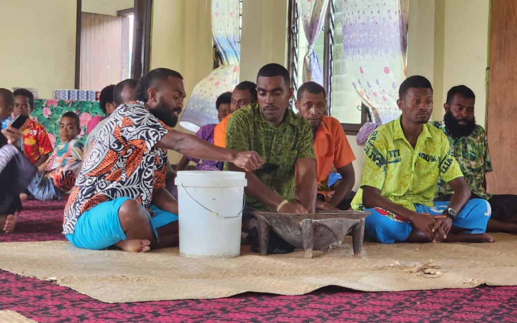 Serua Island villagers share kava.