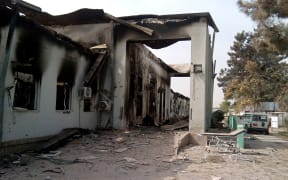The damaged hospital in which the Medecins Sans Frontieres (MSF) medical charity operated is seen on October 13, 2015 following an air strike in the northern city of Kunduz.