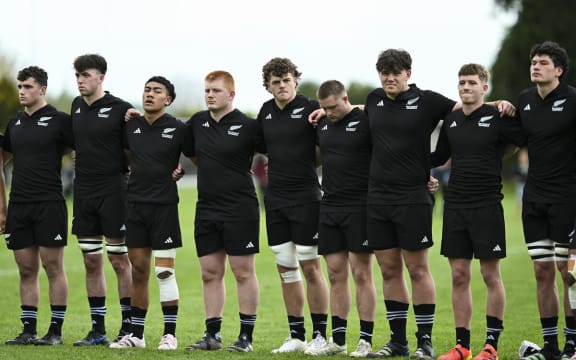 New Zealand Schools team before the NZ Schools v Samoa U18 match.