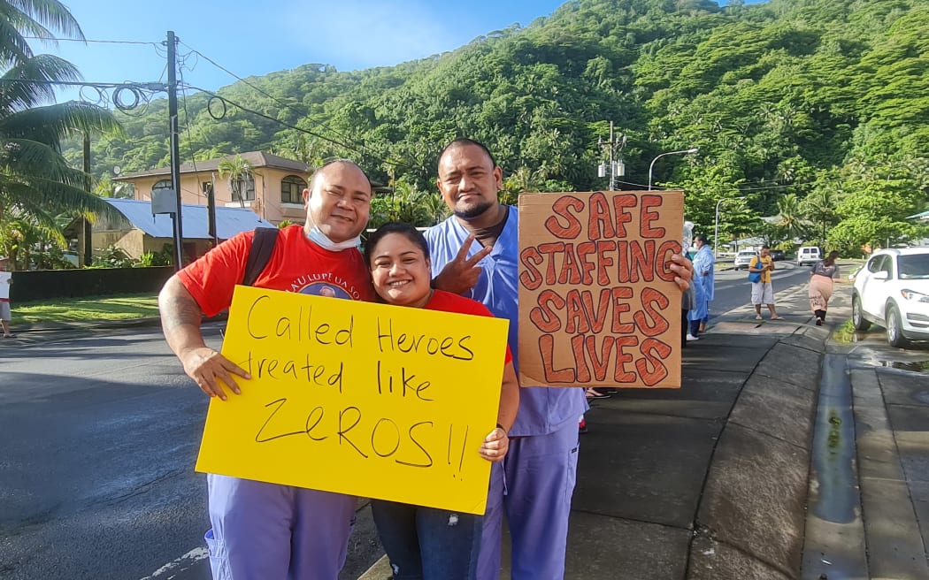 Nurses protesting at today's rally