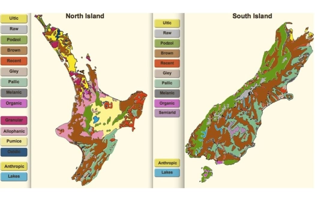Soils are classified into orders, groups, subgroups and families. This map displays New Zealand’s soil orders.