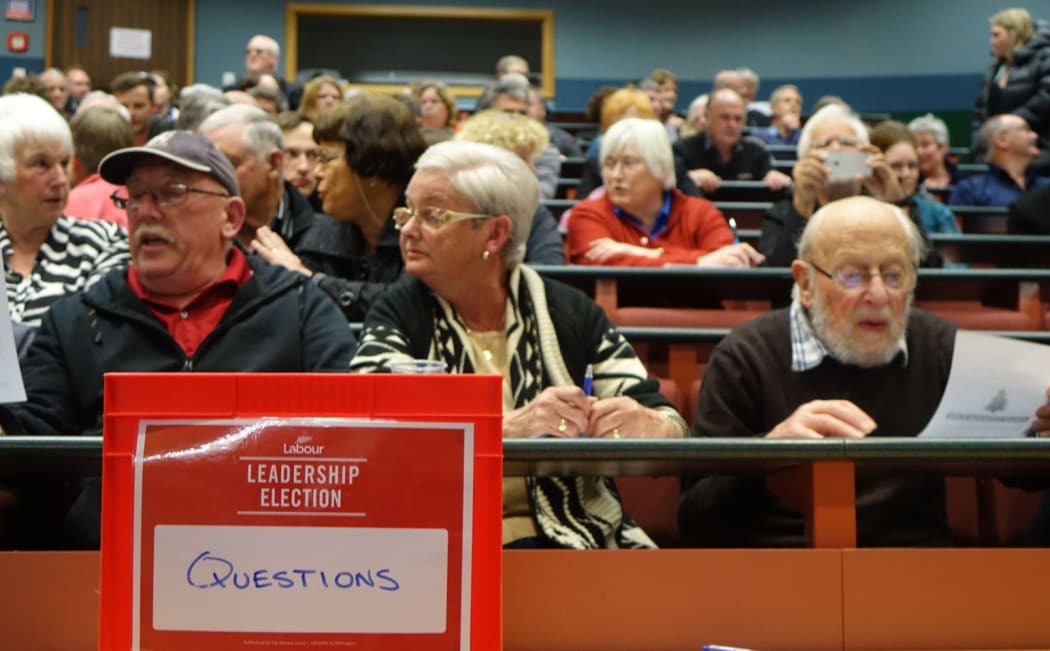 Some of the audience at the Labour hustings Dunedin 30 October.