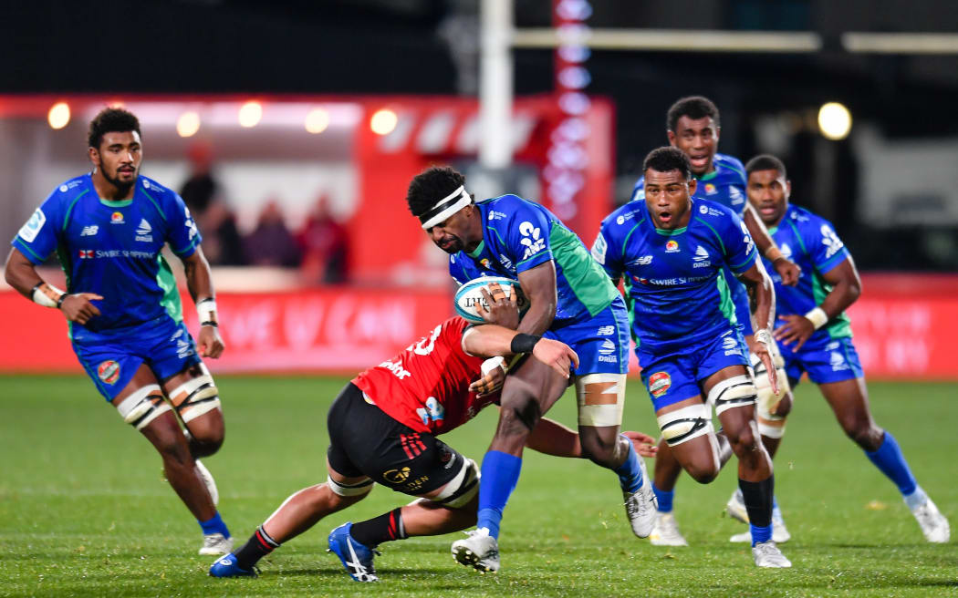 Kalaveti Ravouvou of Fijian Drua during the recent Super Rugby Pacific match against the Crusaders