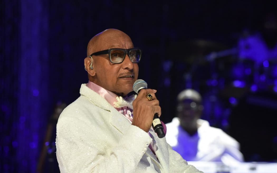 (FILES) Abdul Fakir of the group "The Four Tops" celebrates the life of songstress Aretha Franklin at a Tribute Concert at Chene Park on August 30, 2018 in Detroit, Michigan. Abdul "Duke" Fakir -- the last original member of the Four Tops, the Motown hitmakers behind classics like "I Can't Help Myself (Sugar Pie Honey Bunch)" -- died on July 22, 2024, US media said. He was 88 years old. (Photo by Aaron J. Thornton / GETTY IMAGES NORTH AMERICA / AFP)