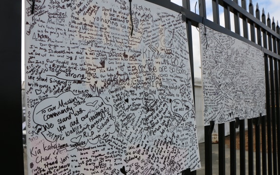 The Christchurch community has left messages for the Muslims at Linwood Mosque.