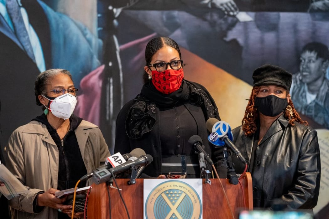 Malcolm X's daughters Qubiliah Shabazz (left), Ilyasah Shabazz (centre) and Gamilah Shabazz (right) say the FBI and New York police conspired in his father's assassination.