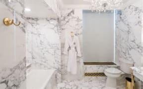 Donald Trump's White House bathroom before and after.