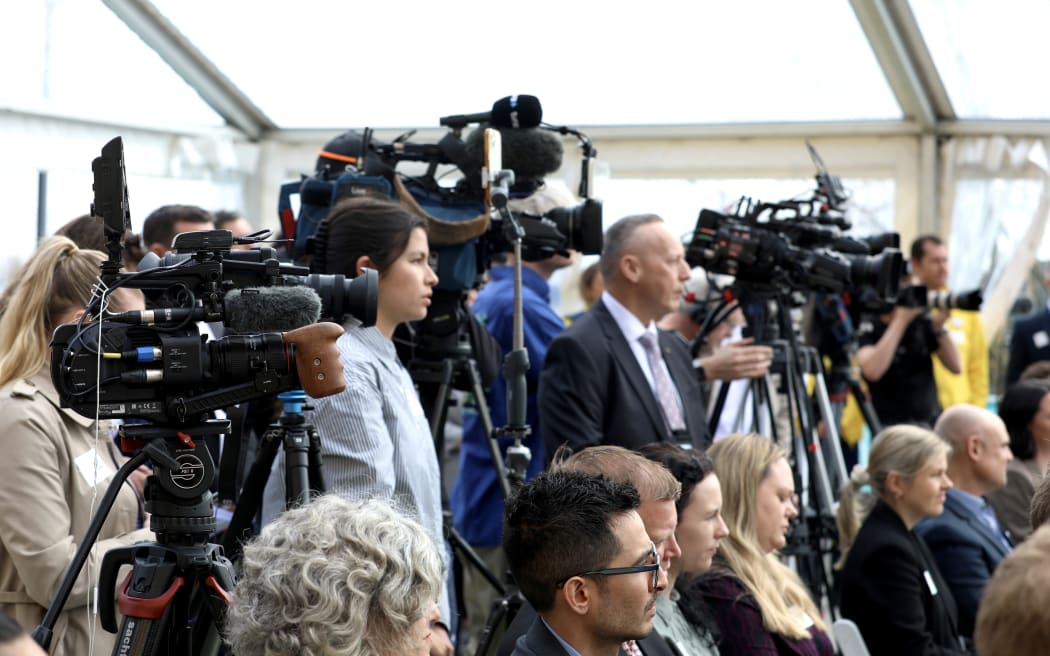 Press gather at the new location of Ikea in Auckland to hear the official opening date.
