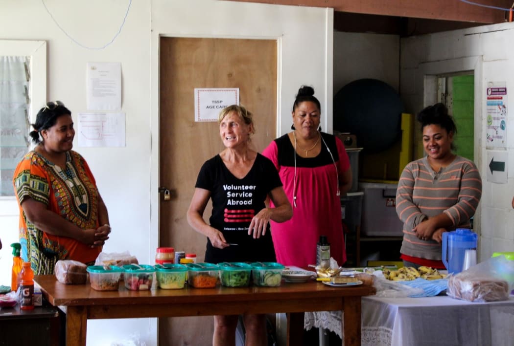 VSA Volunteer Marg Armstrong at a NRL Workshop in Tonga.