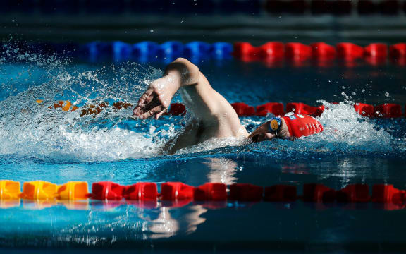 Jesse Reynolds, men 400m freestyle para, 2017 New Zealand Open Swimming Championships, Day 1. Sir Owen Glenn National Aquatic Centre, Millennium Institute, Albany, Auckland. 3 April 2017. Copyright Image: William Booth / www.photosport.nz