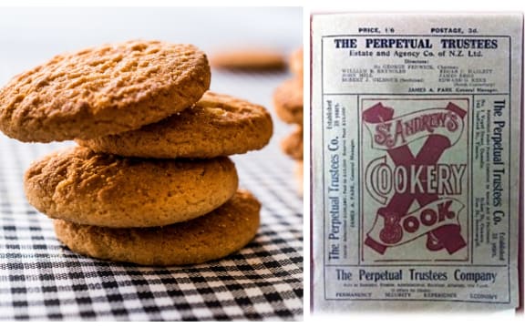 Anzac Biscuits - or Anzac Crispies, as they were known as in the 1922 edition of the St Andrew's Cookery Book (right).
