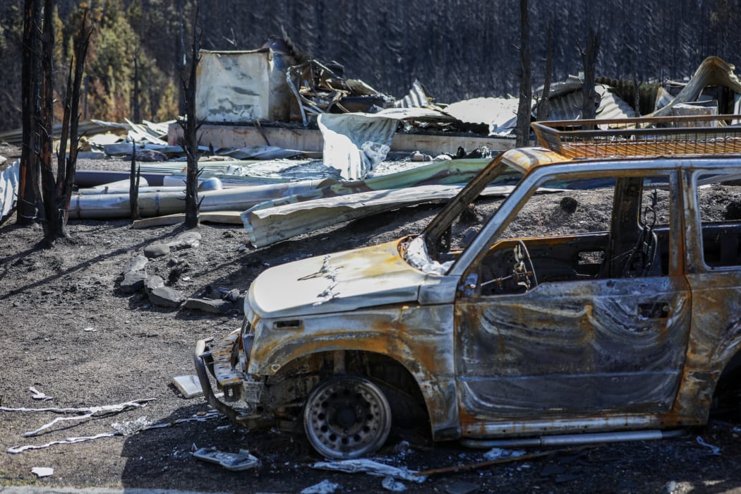 Media were allowed to look at the damage the week after it happened