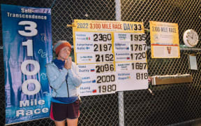 Susan Marshall at the 2000 mile point in the race.