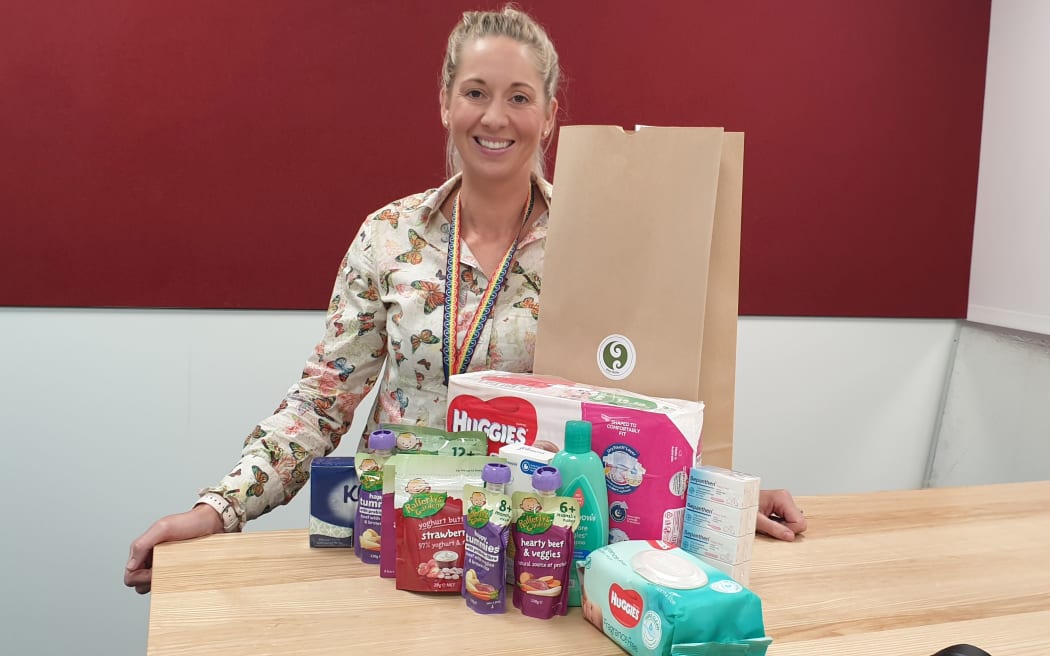 Detective Libby Bradford with the Pēpi Koha Packs